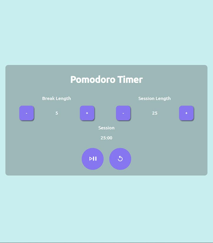 capture d'écran du projet Pomodoro Timer